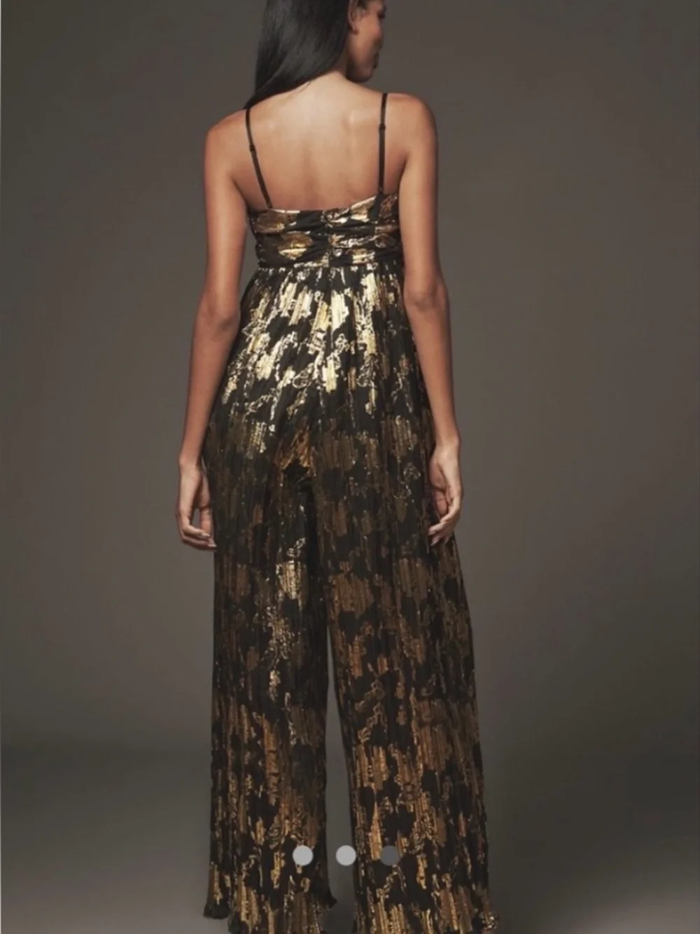 Anthropologie women’s HUTCH MABEL FOIL PLEATED JUMPSUIT Sz XS NWT wedding guest